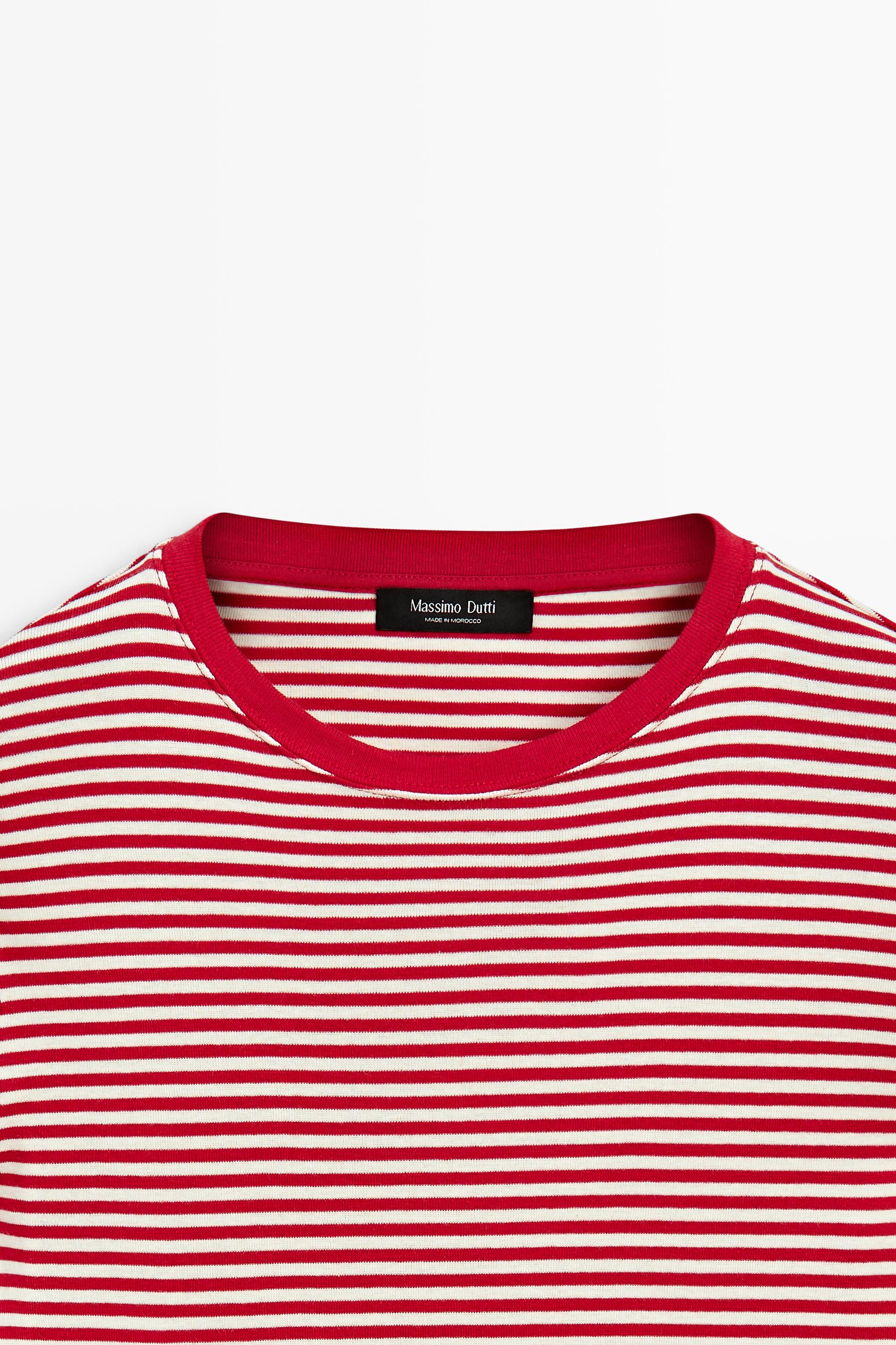 100% cotton long sleeve striped T-shirt